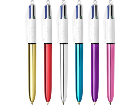 BIC Stylo à bille 4 Colours Shine, 0,32 mm, assorti