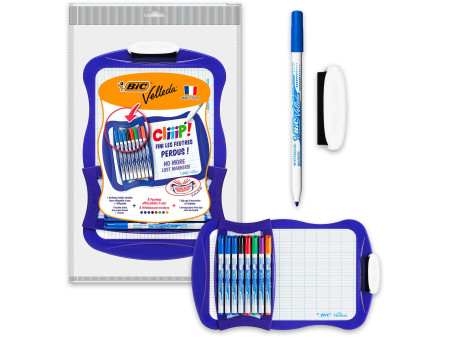 BIC Kit ardoise blanche Velleda, marqueur 1721 & effacette