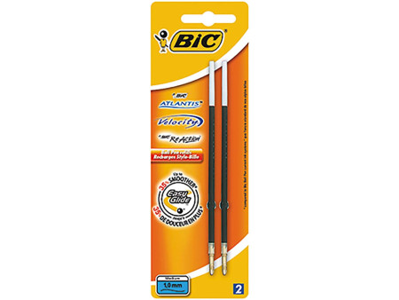 BIC Recharge stylo à bille X-Smooth Refill, bleu, blister 2