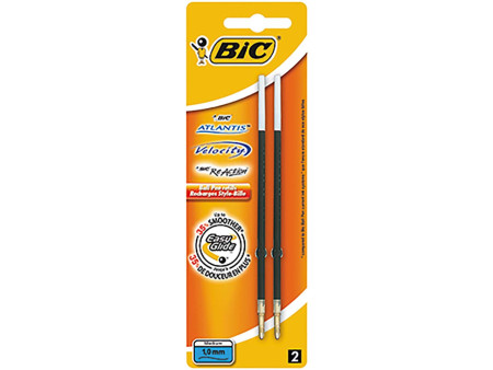 BIC Recharge stylo à bille X-Smooth Refill, noir, blister 2