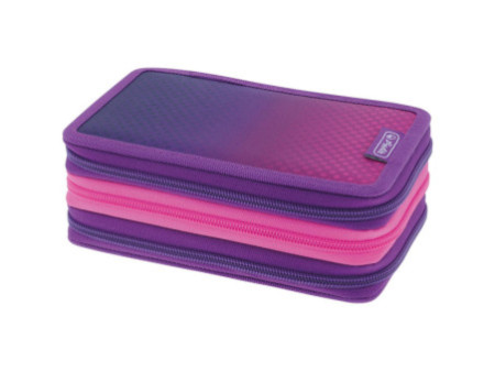 herlitz Etui scolaire TriCase 'Dip Dye Pink', 31 pièces