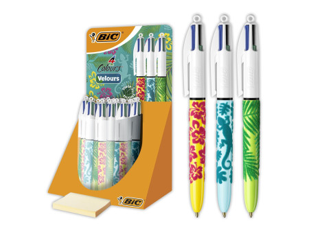 BIC Stylo à bille rétractable 4Colours Velours, présentoir