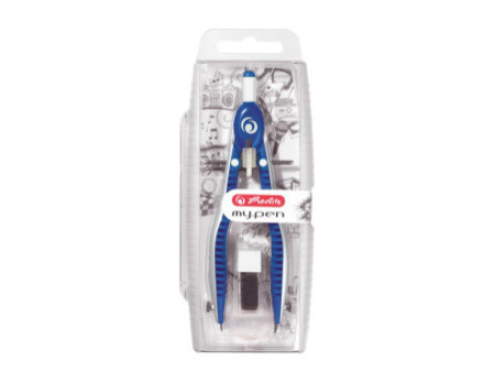 herlitz Compas à réglage rapide my.pen, bleu/blanc