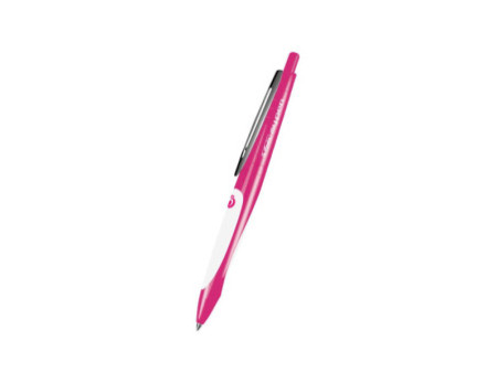 herlitz Stylo à bille rétractable my.pen, rose/blanc