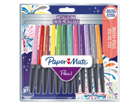 Paper:Mate Stylo feutre Flair METALLIC, blister de 12