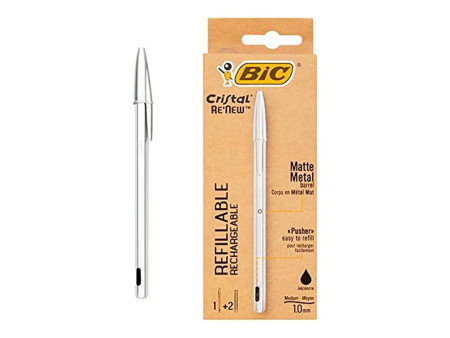BIC Stylo à bille Cristal RE'NEW, noir