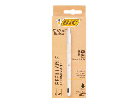 BIC Stylo à bille Cristal RE'NEW, noir