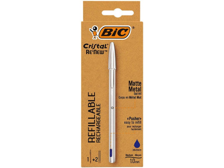 BIC Stylo à bille Cristal RE'NEW, bleu