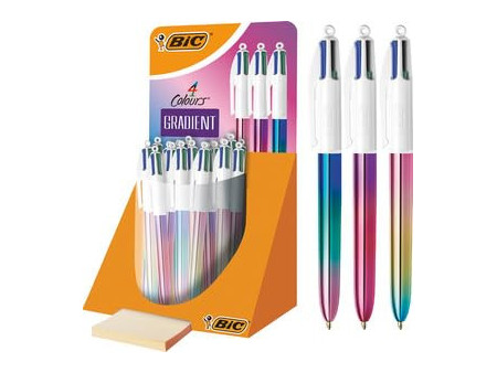 BIC Stylo à bille rétractable 4 Colours Gradient, présentoir