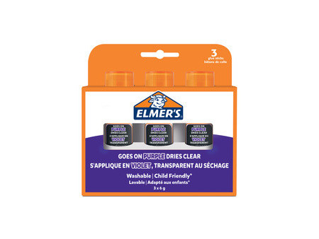 ELMER'S Bâton de colle Disappearing Purple, 22g, boîte de 10