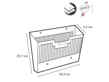 CEP Corbeille murale First, A4, 1 compartiment, gris