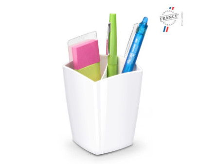 CEP Pot à crayons GLOSS, 2 compartiments, blanc
