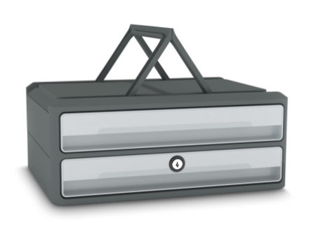 CEP Module de rangement MoovUp SECURE, 2 tiroirs, gris