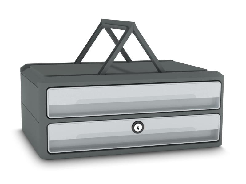 CEP Module de rangement MoovUp SECURE, 2 tiroirs, gris