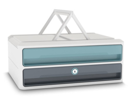 CEP Module de rangement MoovUp SECURE, 2 tiroirs,gris/menthe