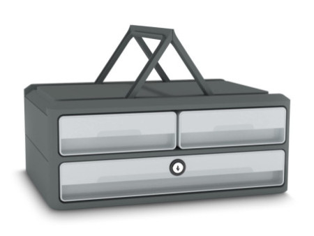 CEP Module de rangement MoovUp SECURE, 3 tiroirs, gris