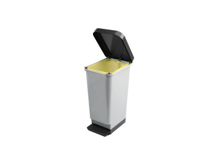 CEP Poubelle à pédale ROSSIGNOL, 45 litres, motif carbone
