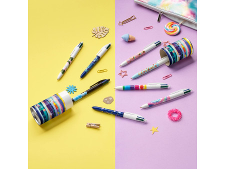 BIC Stylo à bille 4 Colours, boîte métallique de 8