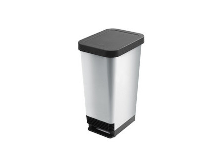 CEP Poubelle à pédale ROSSIGNOL, 45 litres, motif carbone