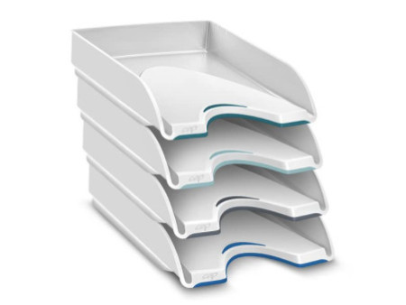 CEP Corbeille à courrier Nuance, format A4, pack de 4, blanc