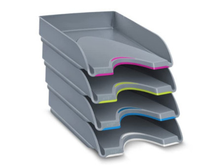 CEP Corbeille à courrier Nuance, format A4, pack de 4, gris