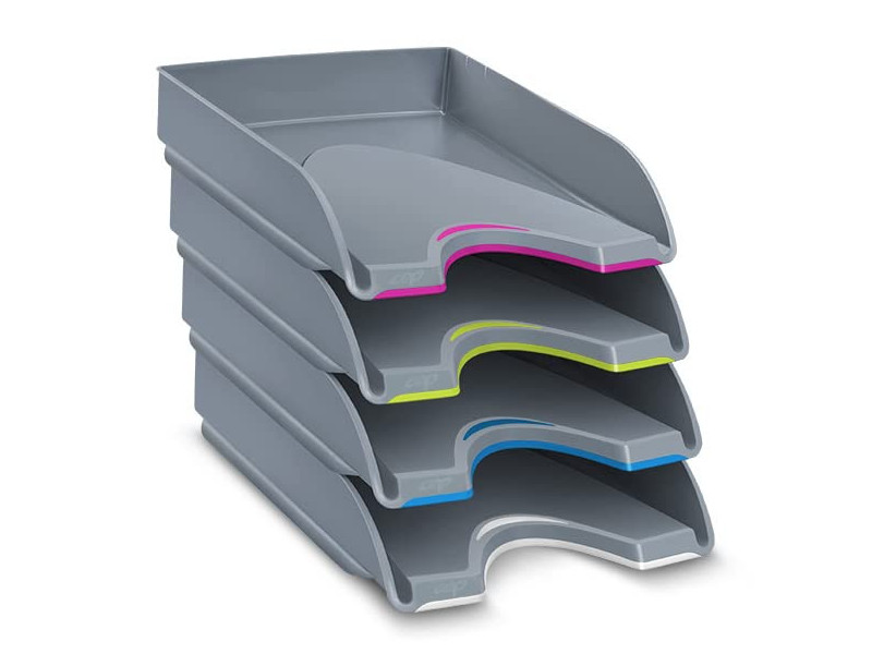 CEP Corbeille à courrier Nuance, format A4, pack de 4, gris