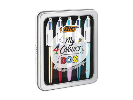 BIC Stylo à bille rétractable collection 4 Colours, boîte