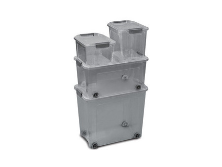 CEP Boîte de rangement SHADOW, 18 litres, translucide gris