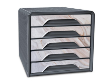 CEP Bloc de classement mineral, 5 tiroirs, marbre rose