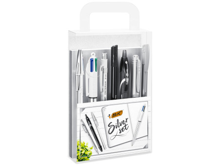 BIC Kit d'écriture 'SILVER' avec carnet de notes, 8 pièces