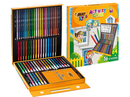 BIC KIDS Kit de dessin 'ACTIVITY CASE', 100 pièces