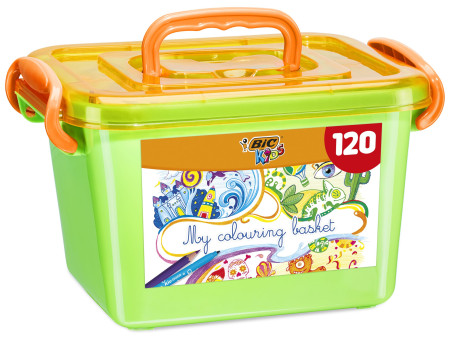 BIC KIDS Kit de dessin dans une caisse, 120 pièces