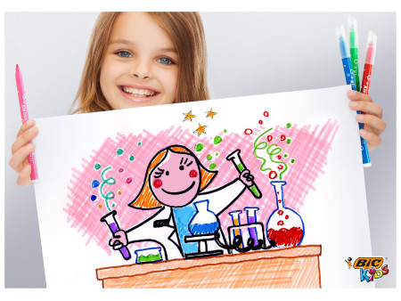 BIC KIDS Kit de dessin dans une caisse, 120 pièces