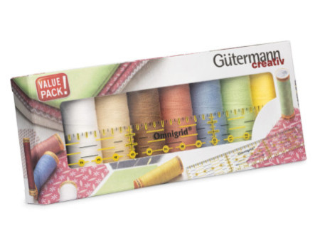 Gütermann Set de fils de couture, 8 bobines + règle