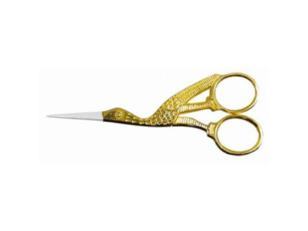KLEIBER Ciseaux en forme de cigogne, longueur: 115 mm, dorés
