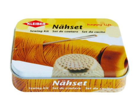 KLEIBER Nécessaire de couture, en boîte métal, jaune
