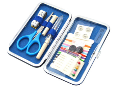KLEIBER Etui de couture de voyage 'Design', 24 pièces, bleu