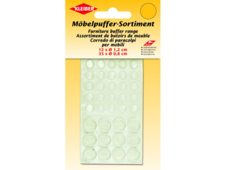 KLEIBER Assortiment de butoirs de meuble, transparent