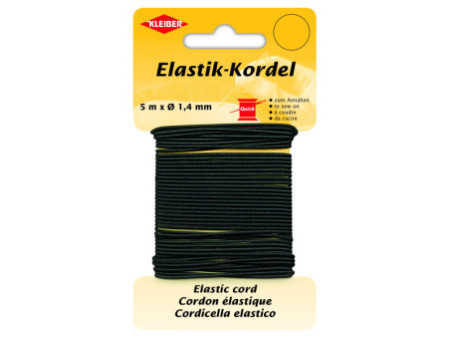 KLEIBER Cordon élastique, 1,4 mm x 5 m, noir