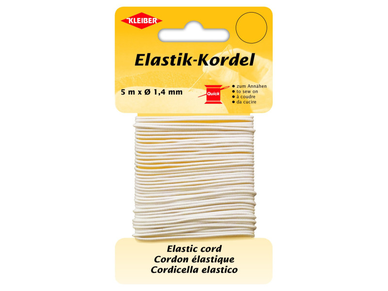 KLEIBER Cordon élastique, 1,4 mm x 5 m, blanc
