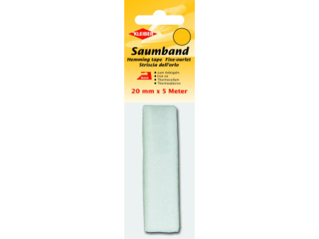 KLEIBER Ourlet thermocollant, 20 mm x 5 m, blanc