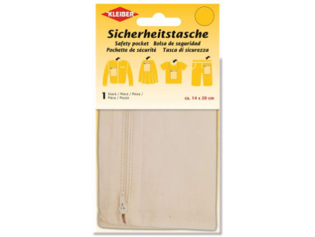 KLEIBER Poche de sécurité anti-vol, 140 x 200 mm, écru