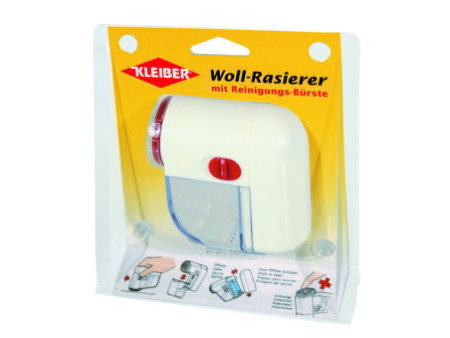 KLEIBER Mini rasoir anti-peluches, sans câble, blanc/rouge