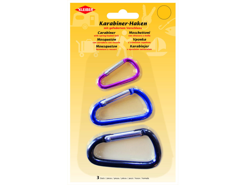 KLEIBER Mousqueton, set de 3, couleurs assorties