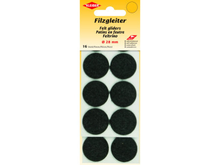 KLEIBER Patins en feutre, diamètre : 28 mm, noir