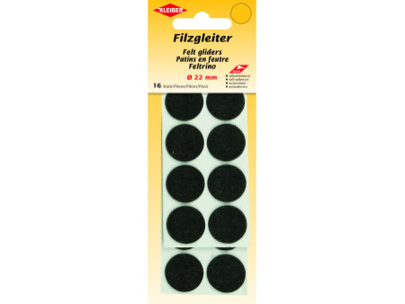 KLEIBER Patins en feutre, diamètre : 22 mm, noir