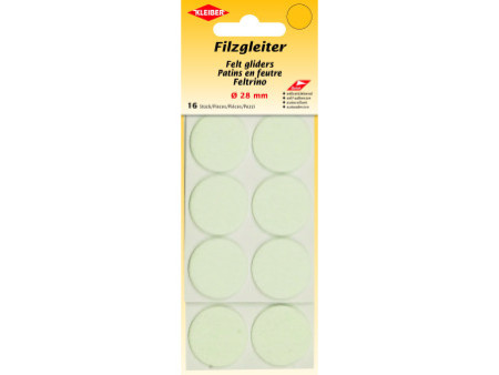 KLEIBER Patins en feutre, diamètre : 28 mm, blanc