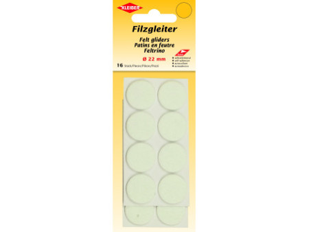 KLEIBER Patins en feutre, diamètre : 22 mm, blanc