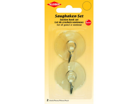 KLEIBER Crochet ventouse, set de 2, plastique, transparent