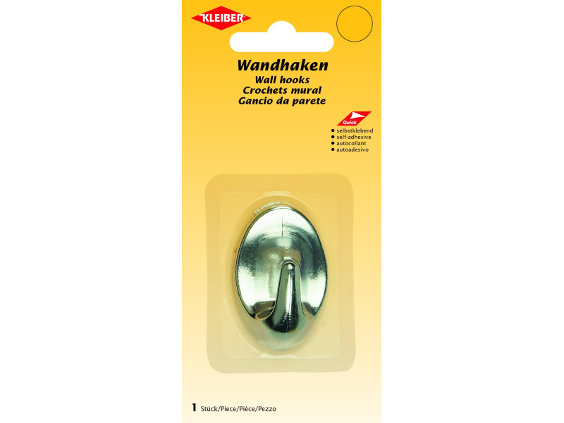 KLEIBER Crochet mural, plastique, moyen, argent